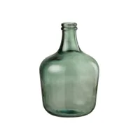 paris prix - vase design en verre carafe 42cm vert