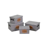 boîte à mouchoirs grise rectangulaire 1-4cm40x30h22