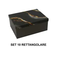 boîte en carton 1-10 effet marbre noirrectangulaire cm37,5x29h16