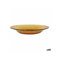 assiette creuse duralex picardie verre ambre (48 unités)