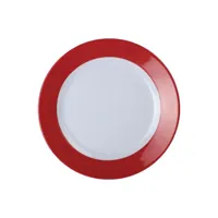 assiette plate de 195 à 260 mm kristallon - aile rouge - lot de 6 - mélamine260 (ø) x 27 (h) mm