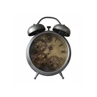 horloge de table thyann verre argenté fer (19 x 7,5 x 25 cm)