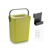 poubelle de cuisine suspendue avec couvercle vert