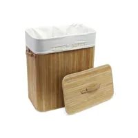 boîte à linge en bambou 105 litres avec sac en lin naturel pliable helloshop26 16_0002445