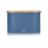 nordic boîte à pain planche à découper en bambou couvercle bread bin moderne, swan, nordic, , bleu