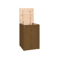 boîte à linge 44 x 44 x 66 cm bois massif de pin marron miel helloshop26 02_0006213