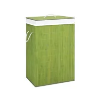 panier à linge avec 2 sections bambou 72 litres vert helloshop26 02_0006155
