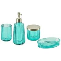 4 accessoires de salle de bains en céramique bleue tecate 320577