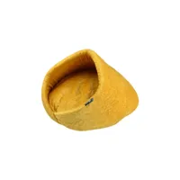 doulito-niche velours pour animaux - broderie fleurie - diamètre 50cm - jaune