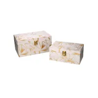 boîte rectangulaire en bois 1-2 décorations dorées cm30x18,5h15