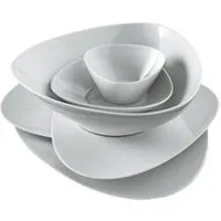 vaisselle alessi fm10/2 colombina collection assiette creuse en porcelaine blanche set de 6 pieces