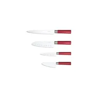 couteau cecotec set de couteaux japonais rouge, acier
