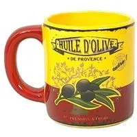 tasse et mugs faye - tasse en céramique huile d'olive jaune et rouge - 9 x 8 cm