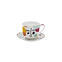 tasse et mugs easy life coffret déjeuner en porcelaine modernisme 40 cl - - multicolore - porcelaine