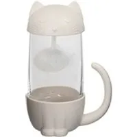tasse et mugs la chaise longue - tasse et infuseur à thé chat - blanc -