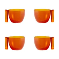 tasses en verre soufflé the warm orange service de quatre par neri & hu pour paola c