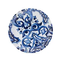 dolce & gabbana assiette en porcelaine à motif méditerranéen - bleu