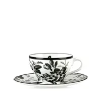 gucci lot de deux tasses à thé et soucoupes herbarium - blanc
