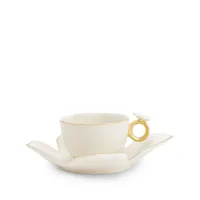 villari tasse à thé butterfly en porcelaine - blanc