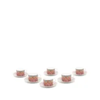 missoni home lot de six tasses à imprimé zig-zag - rose