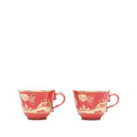 ginori 1735 tasses en porcelaine oriente italiano (lot de deux) - rouge