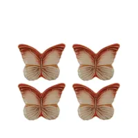 bordallo pinheiro lot de quatre assiettes à dessert cloudy butterflies - tons neutres
