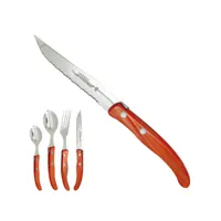 couteau "couleurs de la nature" rouge oranger, fabrication française artisanale