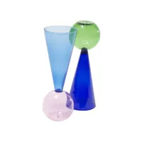 l'atelier du vin - flûte à champagne bubbles en verre, verre soufflé bouche couleur multicolore 7 x 20 cm designer philip baldwin made in design