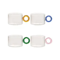 & klevering - tasse chiquito en verre couleur multicolore 12 x 8 5.5 cm made in design