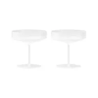ferm living - coupe à champagne ripple en verre, verre soufflé bouche couleur blanc 11 x 10.5 cm made in design