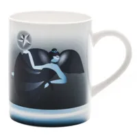 alessi - mug blue christmas en céramique, porcelaine couleur bleu 15.33 x 9.5 cm designer antonio aricò made in design