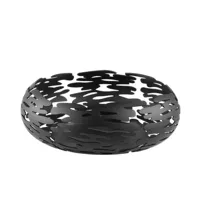 alessi - corbeille bark en métal, acier inoxydable couleur noir 23.99 x 7 cm designer michel boucquillon made in design