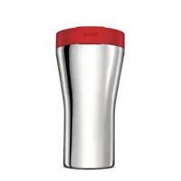 alessi - mug isotherme caffa en métal, résine thermoplastique couleur métal 15.33 x 17 cm designer giulio iacchetti made in design