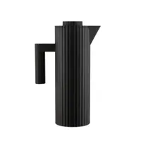 alessi - pichet isotherme plissé en plastique, résine thermoplastique couleur noir 20 x 27.05 32 cm designer michele de lucchi made in design