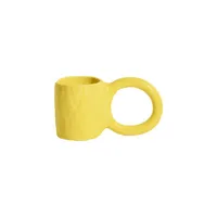 petite friture - tasse à café donut en céramique, faïence émaillée couleur jaune 17 x 17.54 9 cm designer pia chevalier made in design