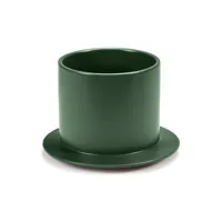 valerie objects - plat dishes to en céramique, grès couleur vert 22.89 x 14 cm designer glenn sestig made in design