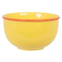 bol en grès jaune et orange