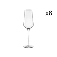lot de 6 flûtes à champagne en verre, transparent, 28 cl