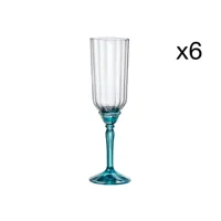lot de 4 flûtes à champagne en verre, transparent, 21 cl