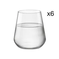 lot de 6 verres à eau, transparent, 46 cl