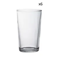 lot de 6 - verre à eau en verre trempé résistant 25 cl transparent