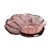 kosta boda coupelle en verre d'art coquillage 30x33 cm rose