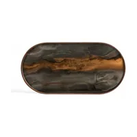 plateau ovale en verre bronze organic m - ethnicraft accessories