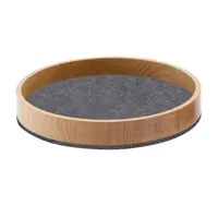 hey-sign - bol en bois bowl m - feutre anthracite/épaisseur de feutre 5mm/h 4.5cm / ø 26.5cm/chêne massif huilé