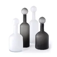 pols potten - set de 4 carafe bubbles & bottles mat - noir