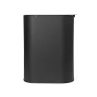 ferm living - poubelle enkel - noir/revêtu par poudre/lxhxp 21x50x39cm/comprend un seau intérieur amovible de 19 litres