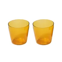 nine - set de 2 verre à boire milk - jaune/h x ø 7,4x7,9cm/lavable au lave-vaisselle