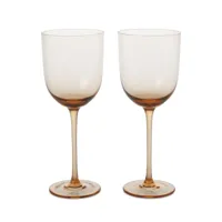 ferm living - set de 2 verres à vin blanc host - blush/lxhxp 22x23,5x8cm/30cl/lavable au lave-vaisselle