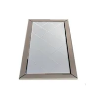 miroir décoratif lyame l65xh130cm verre motif losange argent
