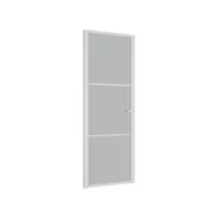 vidaxl porte intérieure 76x201,5 cm blanc verre mat et aluminium